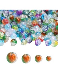 100 piezas de cuentas de acrílico craqueladas de colores mixtos adecuadas para hacer pulseras, collares y otros accesorios de joyería DIY