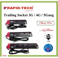 Trailing Socket / Extension Socket 3 Gang / 4 Gang / 5 Gang 2Meter