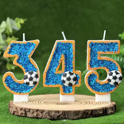 Two-color football digital birthday candle 0-9 high-end atmosphere party supplies
