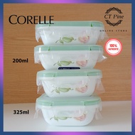 Corelle Snapware 8pc set [200ml, 325ml] [Country Rose RS] /// Food Storage Container Plastic Lid Pen