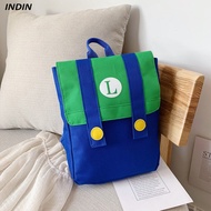 Ba lô trẻ em dễ thương màu tương phản anh em Super Mario cặp đi học dành cho nam quà tặng bé gái