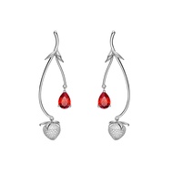[With Box] HEFANG HEFANG Jewelry Strawberry Flower Earrings Earrings Birthday Gift
