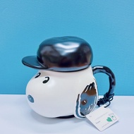 🖤絕版snoopy頭 mug ♠️ ❤️‍🔥$360 🩵Starbucks + Peanuts Ceramic Mug with Lid 黑色cap帽🍑Ceramic Mug Peanuts Joe 