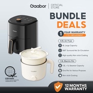 [Bundle]Gaabor 4L Air Fryer and 1.5L Rice Cooker With Steamer Two Levels Gaabor Air Fryer