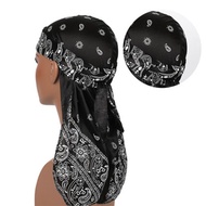 Men s Headband DURAG cashew nut flower headscarf long tail hat hip-hop men and women HIPHOP headgear NBA hip-hop street