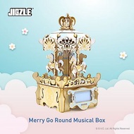 【客製刻字】Jigzle 3D木拼圖 - 彩色旋轉木馬音樂盒 婚禮送禮