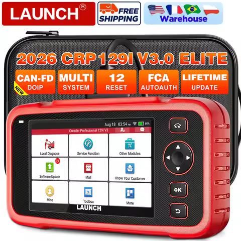 new LAUNCH X431 CRP129E V3.0 OBD2 Scanner Car Diagnostic Scanner 4 Systems 12 Resets Lifetime free u