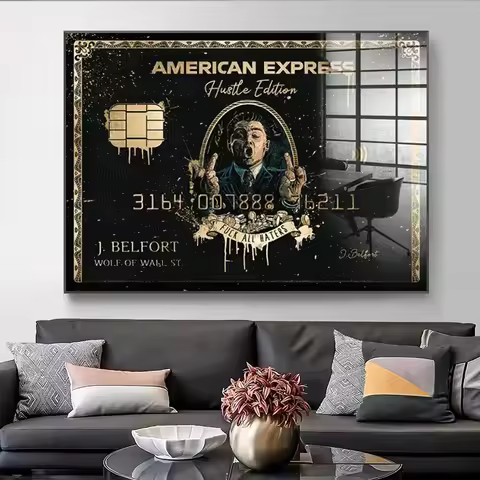 American Express Wall Street Wolf Classic Graffiti Movie Poster Canvas Print Financial Tycoon Pictur