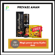 Tisu Magic Power Spray Antiseptic 15 ML Pria Tahan Lama FREE AMH Jahe Merah Herbal 2 Sachet