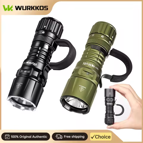 Wurkkos TD07 Tactical Flashlight 1300LM 18350 Dual-Color Switch Finger Ring Grip Professional Outdoo