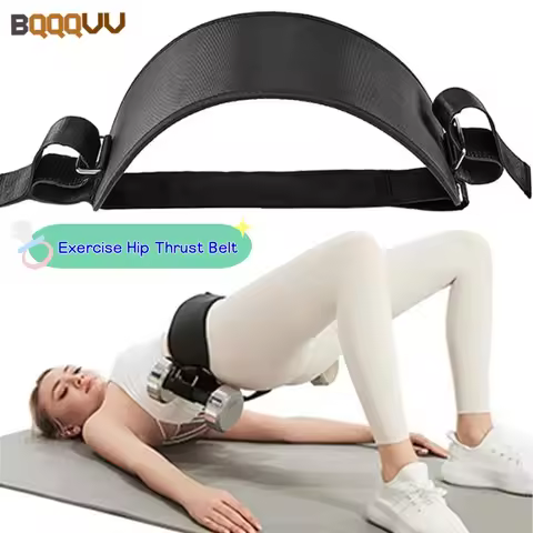 1PC Exercise Hip Thrust Belt, Glute Bridge Pad Butt Workout with Dumbbells Kettlebells for Squats Lu