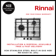 RINNAI RB-63SSV-DL/DR (DC) 60CM STAINLESS STEEL BUILT-IN GAS HOB - READY STOCKS &amp; DELIVER IN 3 DAYS