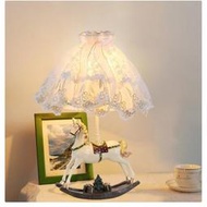 歐式創意檯燈溫馨浪漫結婚禮物韓式田園LED調光遙控臥室床頭檯燈