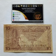 Uang Kuno Seri Kebudayaan 10 Rupiah IDR Indonesia Tahun 1952 Grade VF