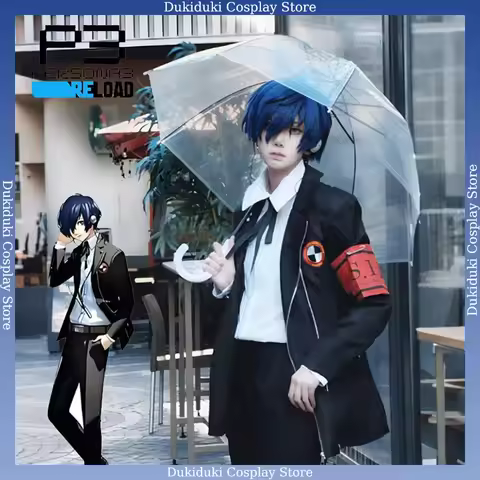 Makoto Yuki Cosplay Costumes Game P3 School Uniforms Embroidery Suit Pants Shirt Set Holiday Party A