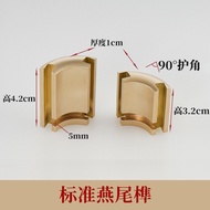 Chinese Style Tray Copper Corner Tray Copper Buckle Wooden Plate Copper Gold All Copper Fruit Plate 