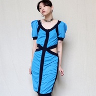 南瓜Vintage。Marc By Marc Jacobs 水藍 露腰 緊身 洋裝