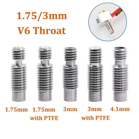 4pcs 3D Printer Hotend Throat E3D V6 Heatbreak M7 M6 Thread Throat V6 Extruder 1.75 3mm Filament All