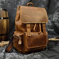 Genuine Leather Men's Backpack = Large Capacity Men's Backpack