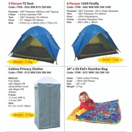 Cabina Privacy Shelter 28” x 50 Kid’s Slumber Bag 5 Person TS Tent 6 Person 1059 Firefly