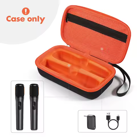 Wireless Microphone Case for JBL PartyBox Wireless Mic Wireless Two Microphone System Dual Mic Trave