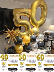 Birthday Party 30th 40th 50th 60th Anniversary Balloons Standee Set Ideas Design Backdrop Decoration