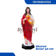 PATUNG YESUS 40 CM / PATUNG HATI KUDUS YESUS / PATUNG TUHAN YESUS / PATUNG KATOLIK BESAR