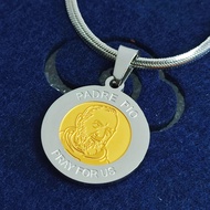 WS Stainless Two Tone Padre Pio Necklace For Women Two Color Necklace Padre Pio Nazareno Necklace St