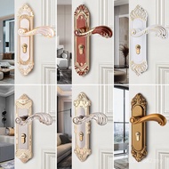 Silent Household Door Handle European Style Hole Distance Lock Room Door Lock Solid Wood Door Bedroo