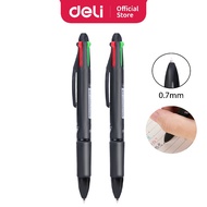 Deli 4 in 1 Colour Ball Pen  - Black/Blue/Red/Green Ink (0.7mm)