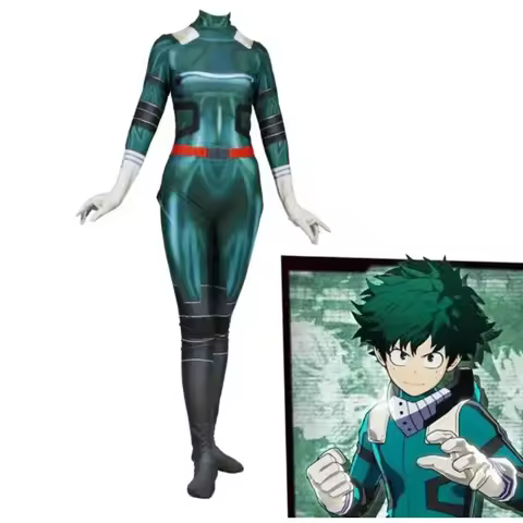 L^Boku No Hero Academy Female Deku Cosplay Costume Izuku Midoriya Suit Zentai Bodysuit For Adults *7