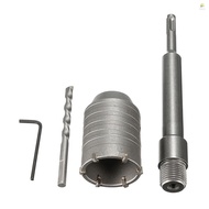 Hole Saw Kit SDS Plus Shank Concrete Cement Stone 50mm Wall Hole Saw Drill Bit 200mm Rod New  Tolo11