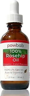 powbab 100% Rosehip Oil - Organic, Cold Pressed from Premium Rosa Rubiginosa Rosehip Seed. Face and