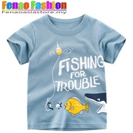 Boy T-shirt Kid Fish Eat Fish Baby Boy Children Tops Short Sleeve Boys Clothing