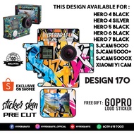 GOPRO HERO 4 , HERO 5 , HERO 6 , HERO 7, SJCAM 5000 , XIAOMI YI CAM 2K STICKER SKIN (DESIGN 170)