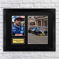 【SG Stock】Fernando Alonso Alpine F1 Collectible Reprinted Signed Autograph Formula One Poster Art Fr
