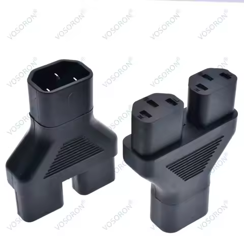 IEC320 IEC 320 C14 Male to Double C13 Female Y Type Splitter Extension Power Adapter adaptor connect