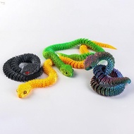 MXBEAUTY 3D Printed Snake Toy, Realistic Multicolor Simulated Snake Ornament, Funny Rotatable Simula