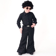 Children Suit Retro European American 70s Disco Sequined Singer Model Catwalk Performance Costume