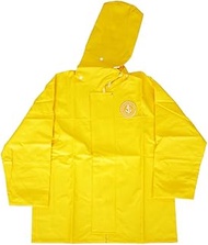 11EA061 Squid Stamp Fisherman Rainwear with Jumper Tape, 0.5 gal (2 L), Yellow