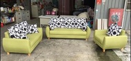 大鑫傢俱 青綠色貓抓皮3+2+1沙發(獨立筒座墊含抱枕)/客廳沙發/辦公沙發/多件組沙發/皮沙發