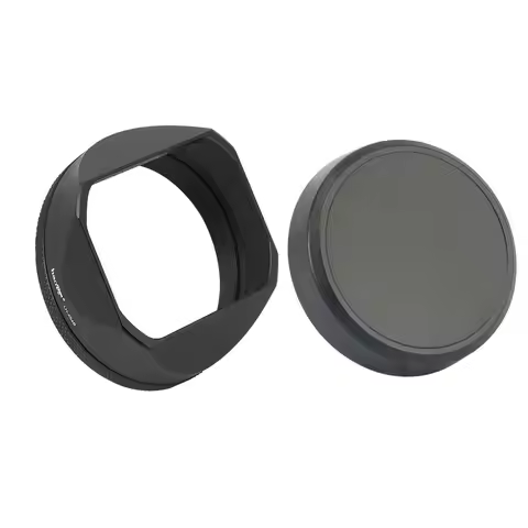 Haoge LH-X54B+Cap Square Metal Lens Hood For Fujifilm Fuji X100V X100F X100T X100S X100 X70,With Met