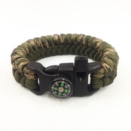 Paracord Survival Bracelet 4mm + Compass + Whistle (Army Camo)