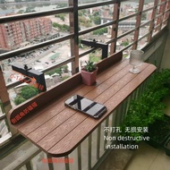 Outdoor Plastic Wooden Table Board Bar Table Balcony Hanging Table Railing Folding Table Balcony Han