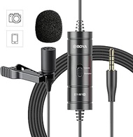 BOYA BY-M1S Professional Lavalier Microphone Omnidirectional Clip on Lapel Mic for iPhone Android Smartphone DSLR Camera, Camcorders, Audio Recorders, PC Laptop Recording