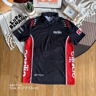 APRILIA Fashion Black Jersey POLO Shirt size ML