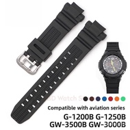 Black Rubber Strap for Aviation GW-3500B GW-3000B GW-2000 G-1200B - OEM Replacement Band
