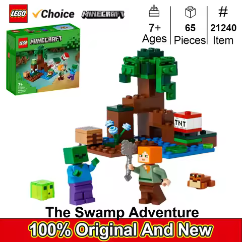 LEGO 21240 Minecraft Adventures in The Swamp, with Alex and Zombie Figures in The Biome, Birthday Gi
