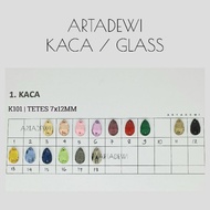K101 | 1 Dozen diamond GLASS DROPS 7x12 mm NON SHELLS sewing