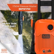 Black & Decker รุ่น BEPW1750-B1 เครื่องฉีดน้ำแรงดันสูง 120 บาร์ (สายฉีดยาว 3 เมตร) ประกันศูนย 1 ปี แ